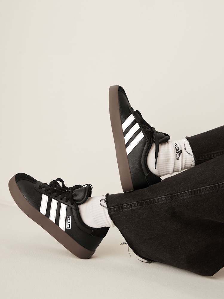 adidas Black/Tan VL Court 3.0 Trainers - Image 1 of 11