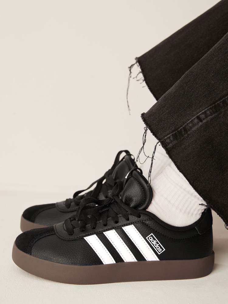 adidas Black/Tan VL Court 3.0 Trainers - Image 2 of 11