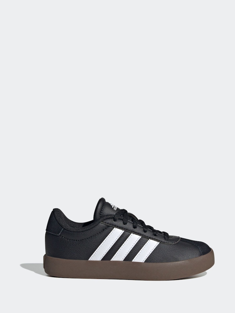 adidas Black/Tan VL Court 3.0 Trainers - Image 3 of 11