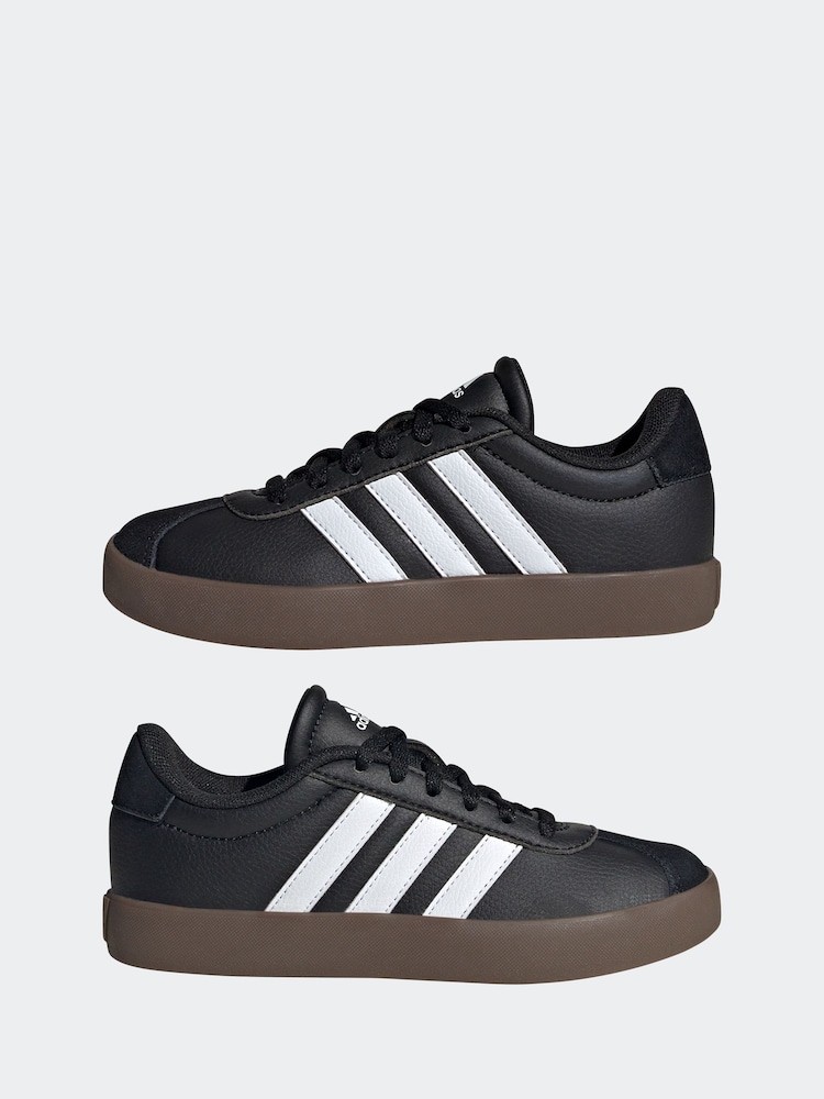 adidas Black/Tan VL Court 3.0 Trainers - Image 7 of 11