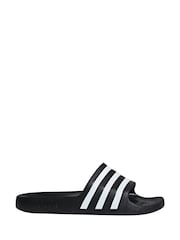 adidas Black/White Sportswear Adilette Aqua Slides - Image 1 of 9