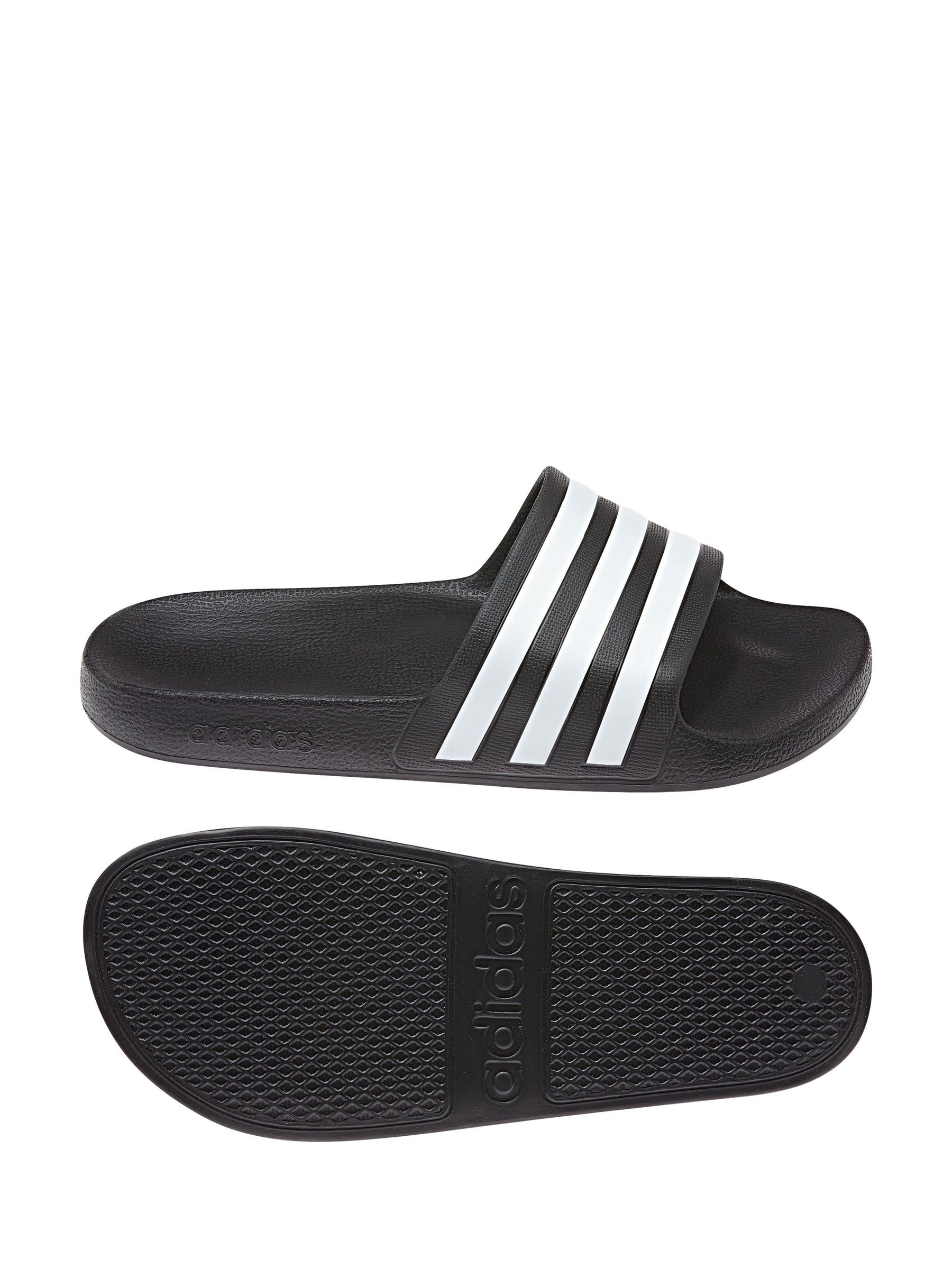 adidas adilette black‎ Slide Sandals with White Stripes size US7 UK6 EUR 39 adidas Adilette Slides In Black/white/black - FREE* Shipping  main image 2