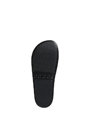 adidas Black/White Sportswear Adilette Aqua Slides - Image 5 of 9