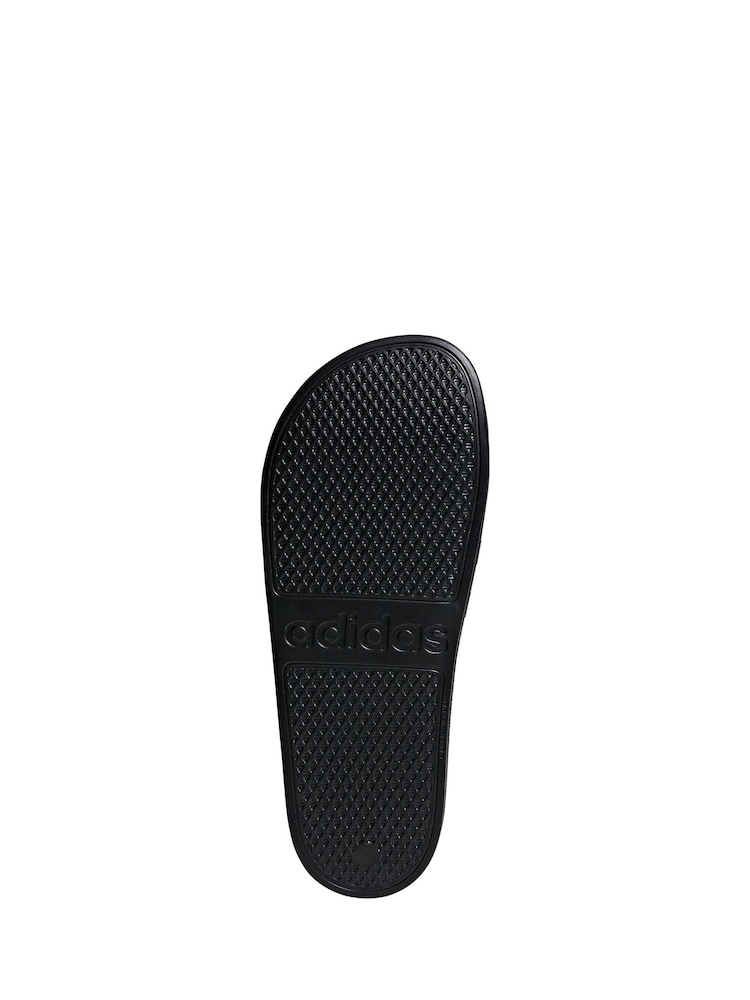 adidas Black/White Sportswear Adilette Aqua Slides - Image 5 of 9
