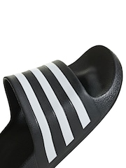adidas Black/White Sportswear Adilette Aqua Slides - Image 7 of 9