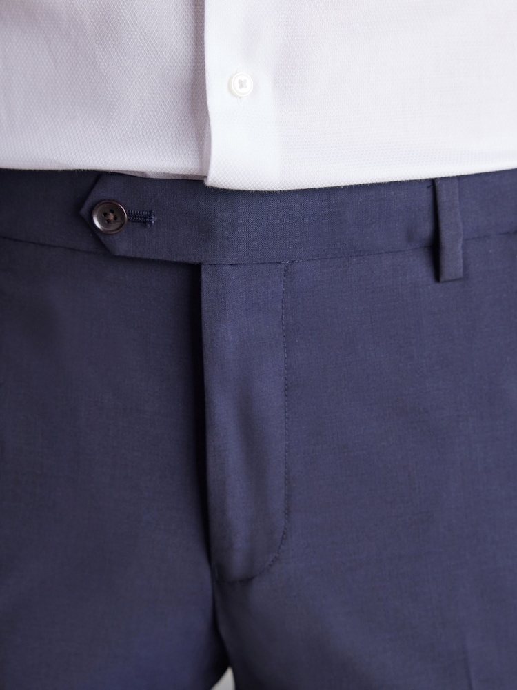 Navy Blue Slim Signature Tollegno Wool Suit: Trousers - Image 5 of 9