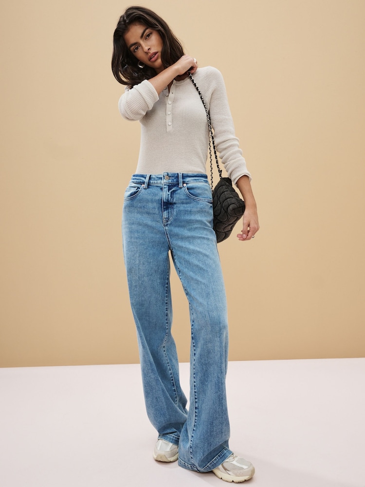 Neutral Sheer Gem Button Knitted Top - Image 2 of 6
