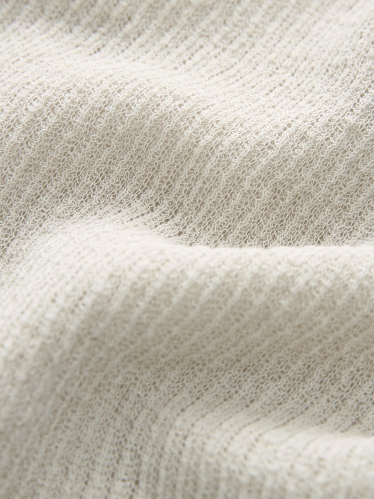 Neutral Sheer Gem Button Knitted Top - Image 6 of 6