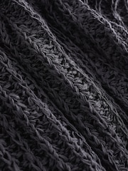 Black Open Stitch Knitted Top - Image 6 of 6