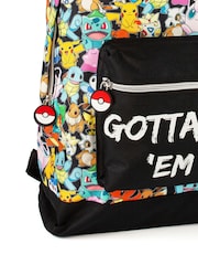 Vanilla Underground Black Pokemon Unisex Kids Multi Character Print And Gotta Catch Em All Backpack - Image 2 of 3