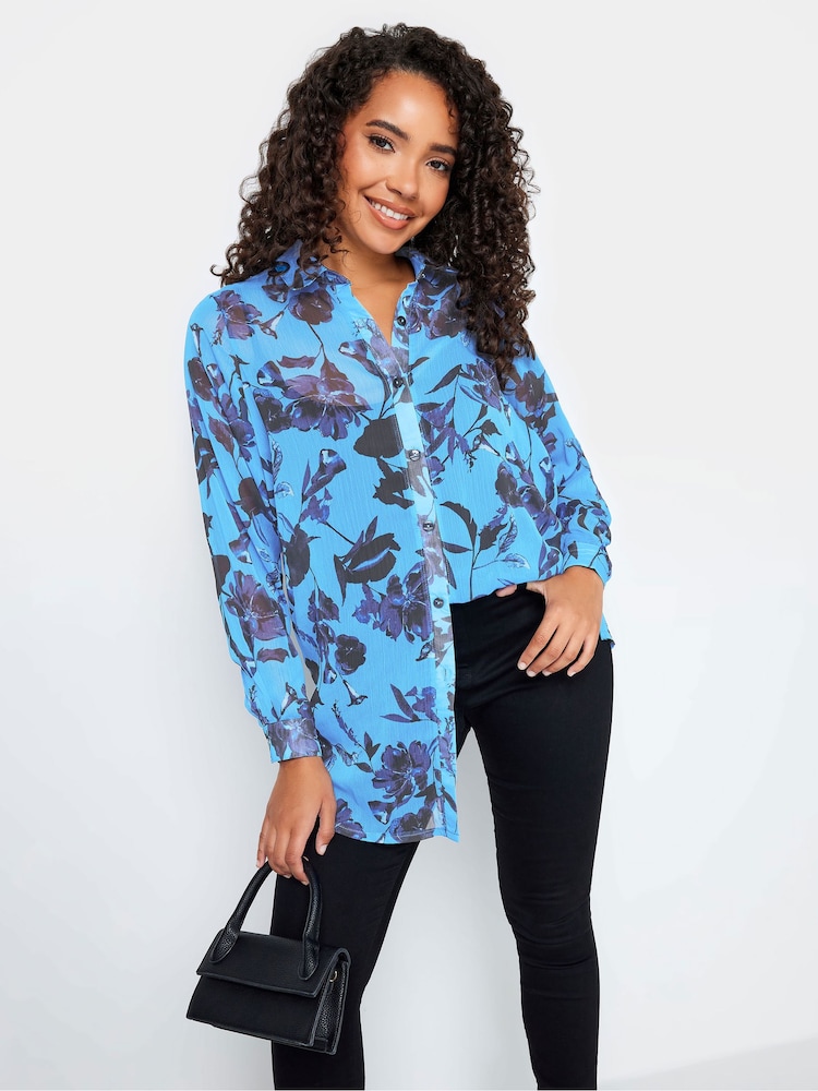 M&Co Blue Long Line Shirt - Image 4 of 4