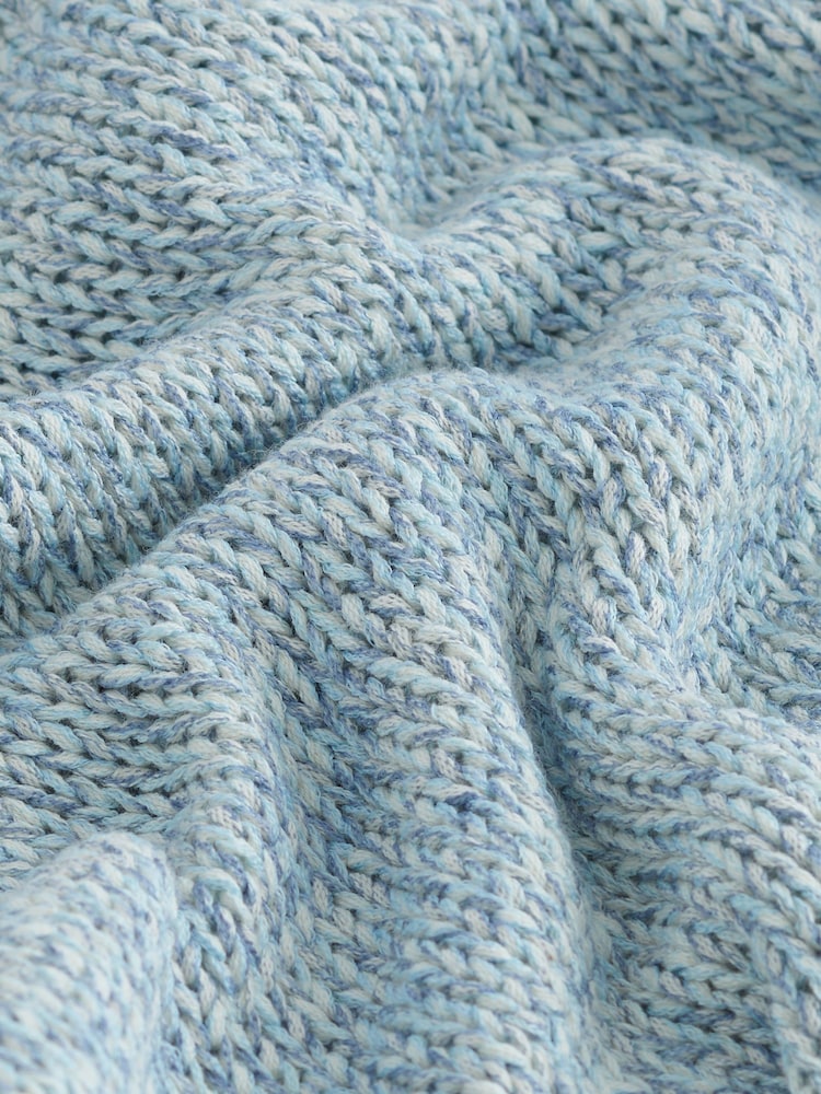 Chambray Blue Knitted Hoodie - Image 6 of 6
