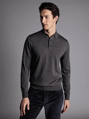 Charles Tyrwhitt Grey Pure Merino Polo Neck Jumper - Image 1 of 5