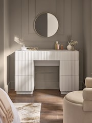 White Kendal Oak Effect Console Dressing Table - Image 2 of 9