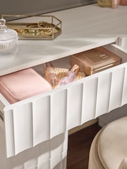 White Kendal Oak Effect Console Dressing Table - Image 3 of 9