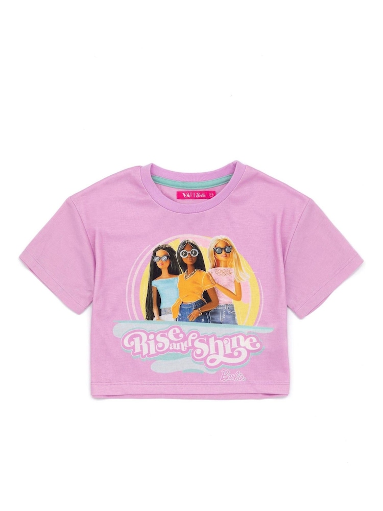 Vanilla Underground Pink Girls Barbie Rise & Shine Licensing Short Pyjamas - Image 2 of 6