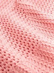 Pink V-Neck Stitch Detail Star 100% Cotton Jumper - Image 8 of 8