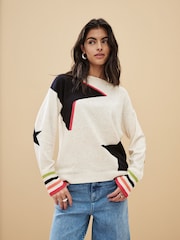 Ecru Star Long Sleeve Knitted Jumper - Image 1 of 6