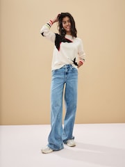 Ecru Star Long Sleeve Knitted Jumper - Image 2 of 6