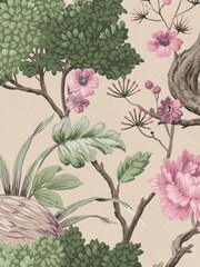 Woodchip & Magnolia Cream Crane Bird Wallpaper - Image 4 of 4