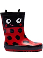 Harry Bear Purple Ladybird Printed Wellies - Image 2 of 5