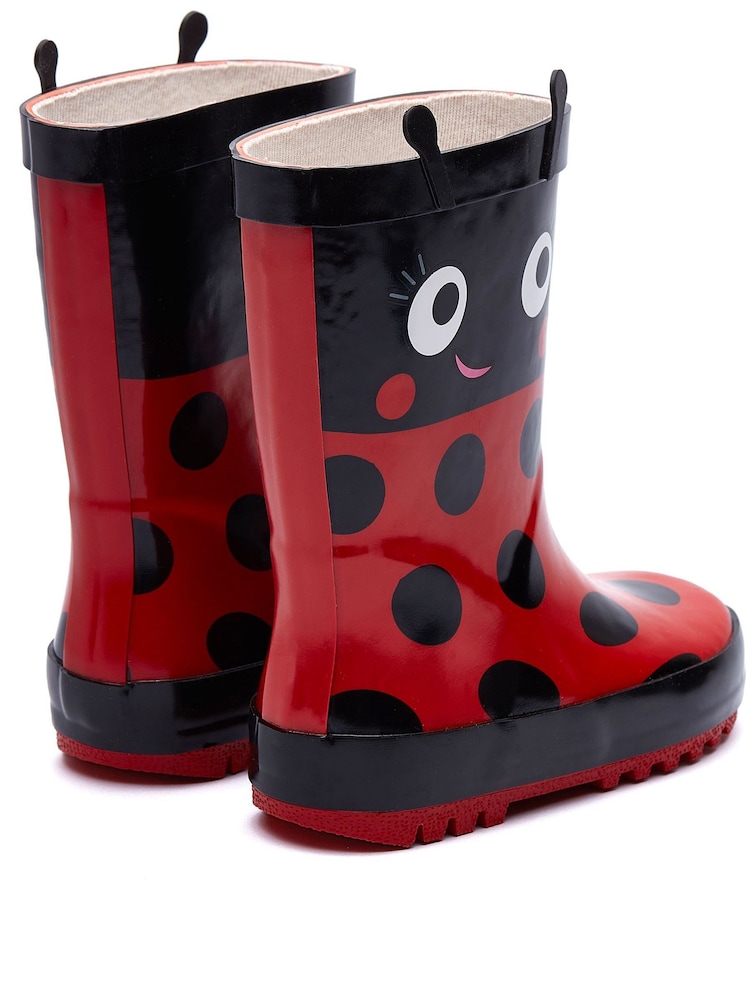 Harry Bear Purple Ladybird Printed Wellies - Image 3 of 5