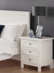 Julian Bowen Surf White Maine 3 Drawer Bedside Table - Image 1 of 5