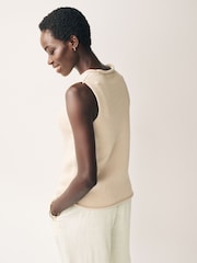 Neutral 100% Cotton Roll Edge Tank - Image 3 of 6