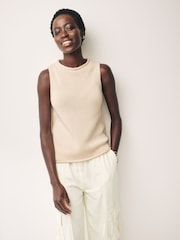 Neutral 100% Cotton Roll Edge Tank - Image 4 of 6
