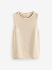 Neutral 100% Cotton Roll Edge Tank - Image 5 of 6