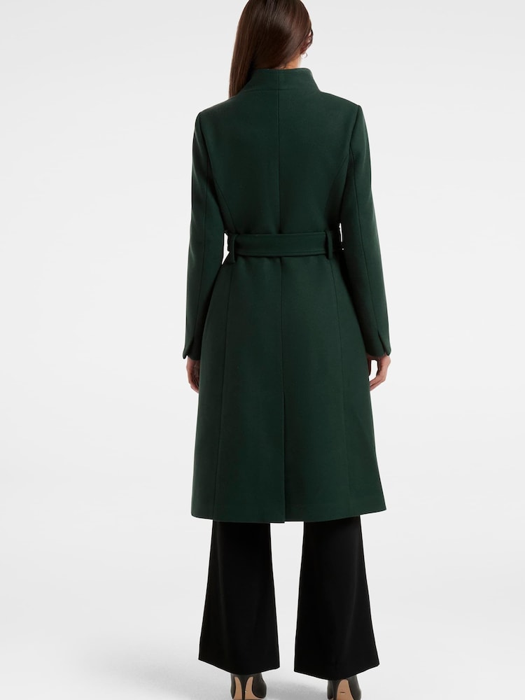 Forever New Green Bridget Funnel Neck Coat - Image 2 of 5