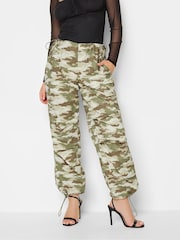 PixieGirl Petite Green Parachute 100% Cotton Trousers - Image 1 of 5