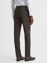 Reiss Chocolate Roll Slim Fit Wool Blend Side Adjuster Trousers - Image 5 of 5