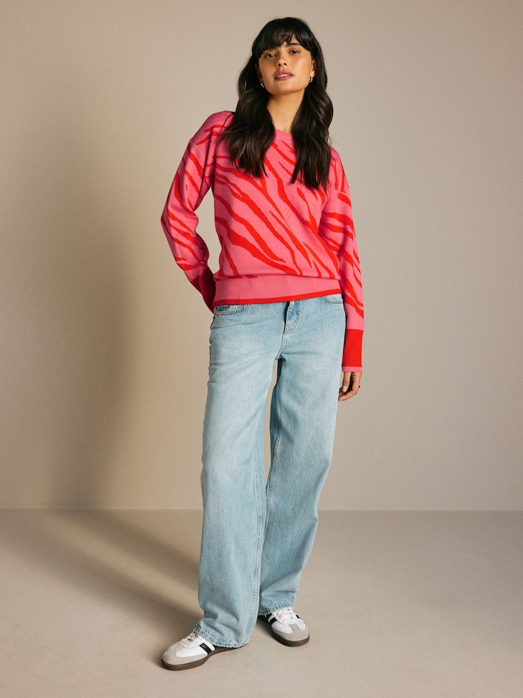 Pink Animal Long Sleeve Knitted Jumper - Image 2 of 7