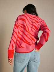 Pink Animal Long Sleeve Knitted Jumper - Image 3 of 7