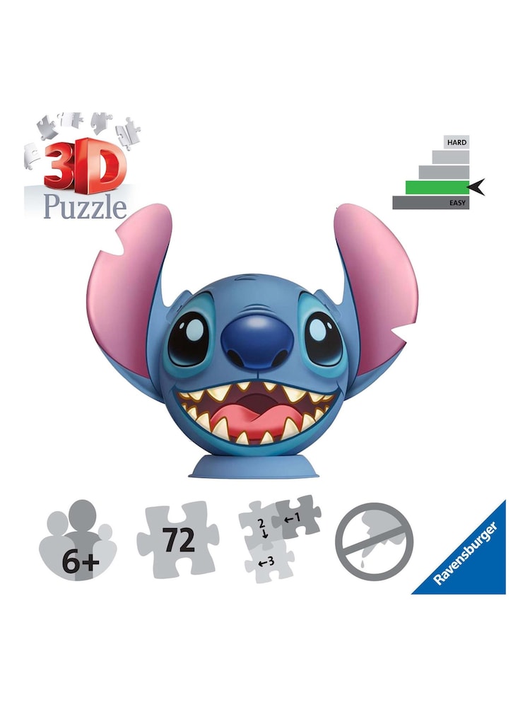 Disney Stitch with Ears 3D Puzzle Ball 72 Piece Jigsaw - Image 2 of 4