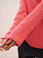 Pink Knitted V-neck Jumper - Image 5 of 7