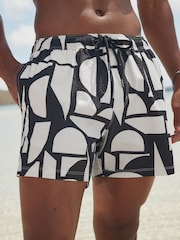 Black on White Seersucker Premium Swim Shorts - Image 1 of 12