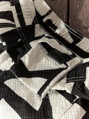 Black on White Seersucker Premium Swim Shorts - Image 10 of 12
