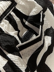 Black on White Seersucker Premium Swim Shorts - Image 11 of 12