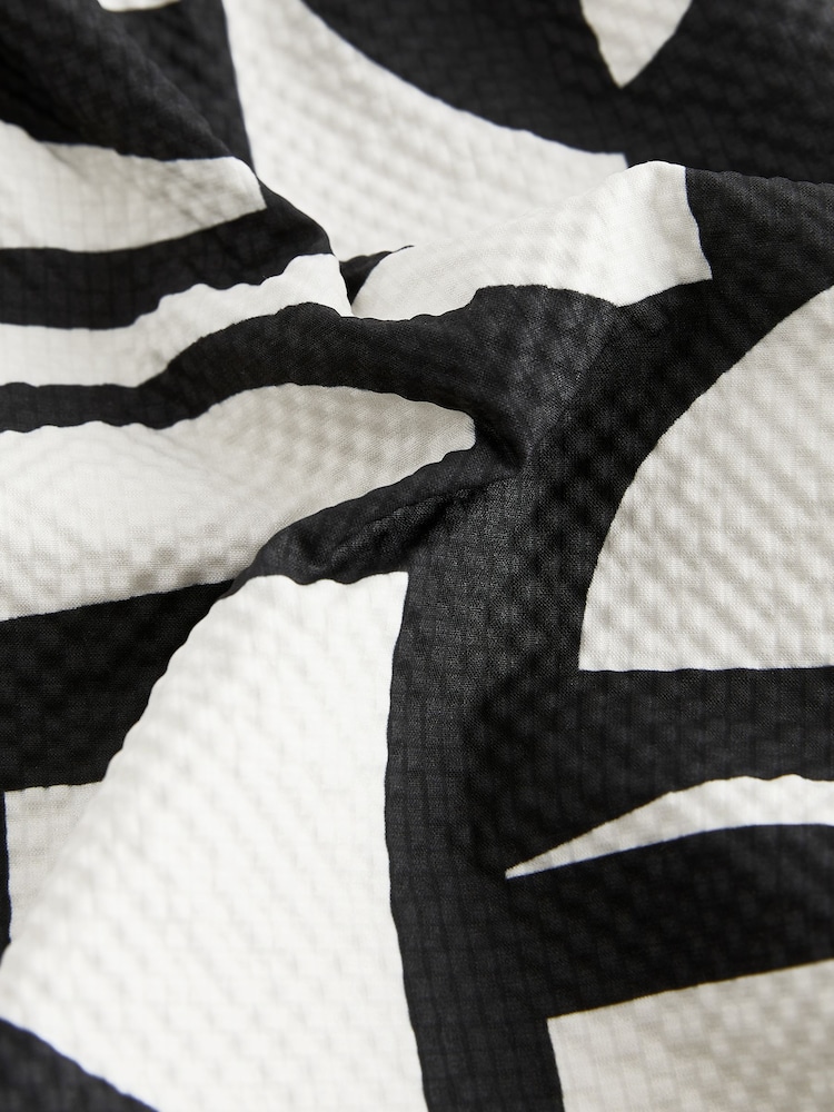 Black on White Seersucker Premium Swim Shorts - Image 12 of 12