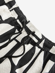 Black on White Seersucker Premium Swim Shorts - Image 8 of 12