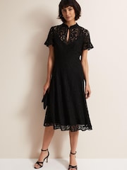 Phase Eight Black Rimsha Black Lace Midi Dress - Image 1 of 6