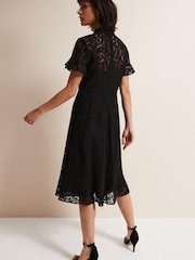 Phase Eight Black Rimsha Black Lace Midi Dress - Image 2 of 6