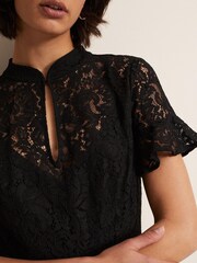 Phase Eight Black Rimsha Black Lace Midi Dress - Image 5 of 6
