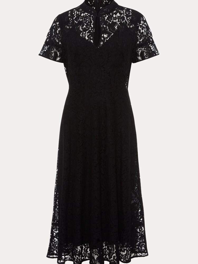 Phase Eight Black Rimsha Black Lace Midi Dress - Image 6 of 6