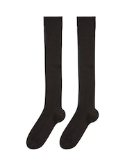 Black 2 Pack Cotton Rich Over Knee School Socks - Image 1 of 2