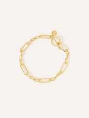Accessorize Gold Tone Trombone Chain T-Bar Bracelet - Image 1 of 3