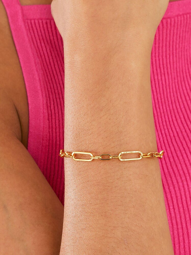 Accessorize Gold Tone Trombone Chain T-Bar Bracelet - Image 3 of 3