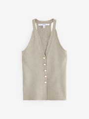 Sage Green Knitted Button Vest - Image 7 of 8